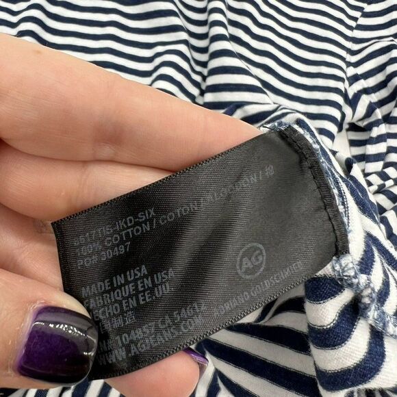 AG Adriano Goldschmied blue white striped long sleeve top size XL - Picture 3 of 3